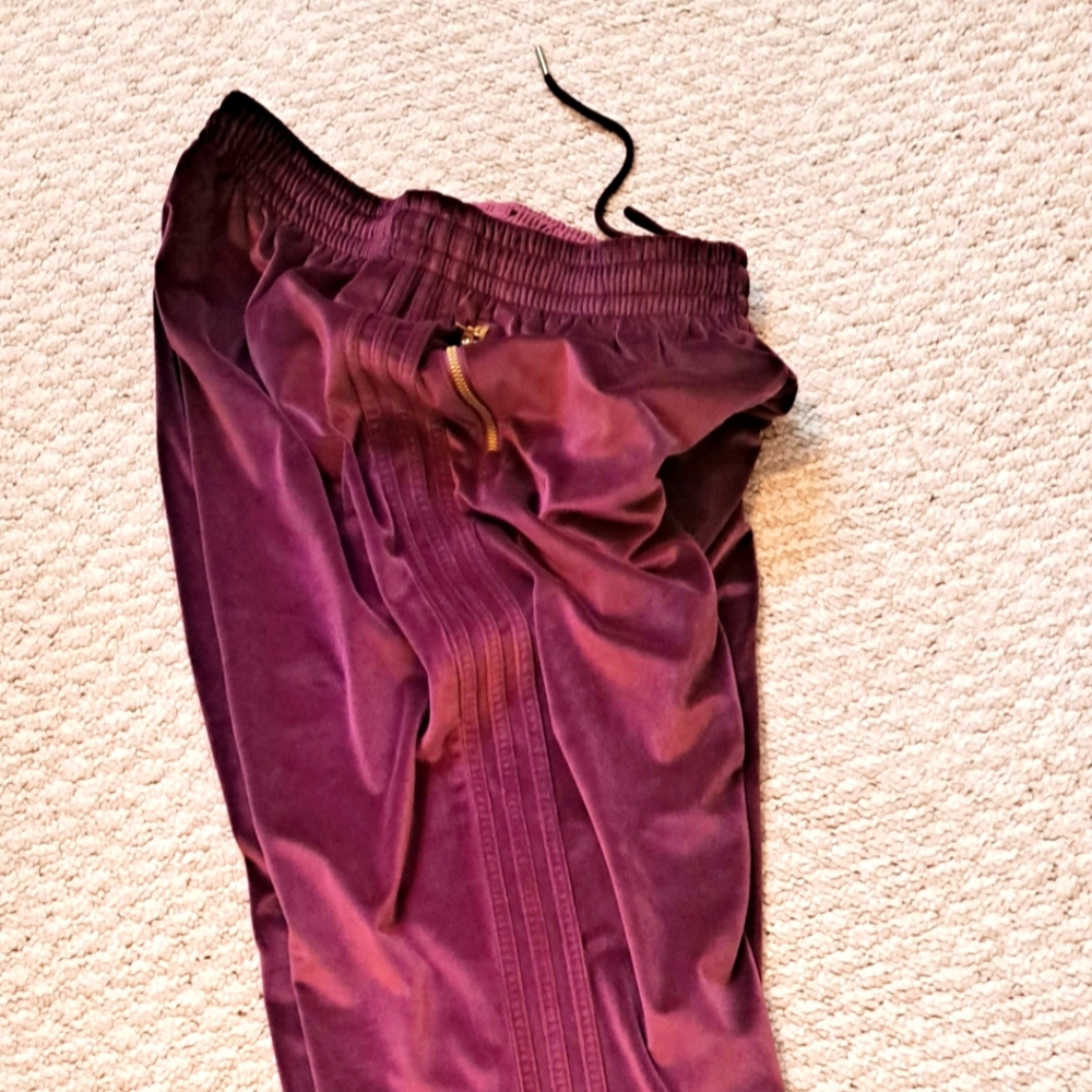 Adidas velour track pants
